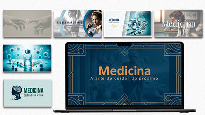 Combo PowerPoint Medicina — 7 Templates para Saúde