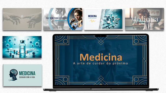 Combo de templates com imagens inspiradas na medicina