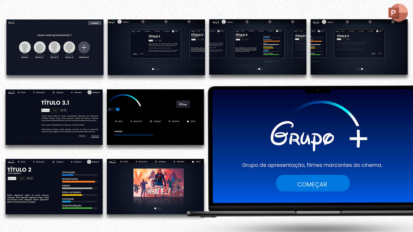 COMBO de Templates para powerpoint : NETFLIX + DISNEY + GOOGLE