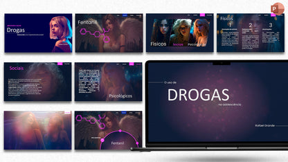 Template PowerPoint Dark Glam — Apresentação Estilo Cinema
