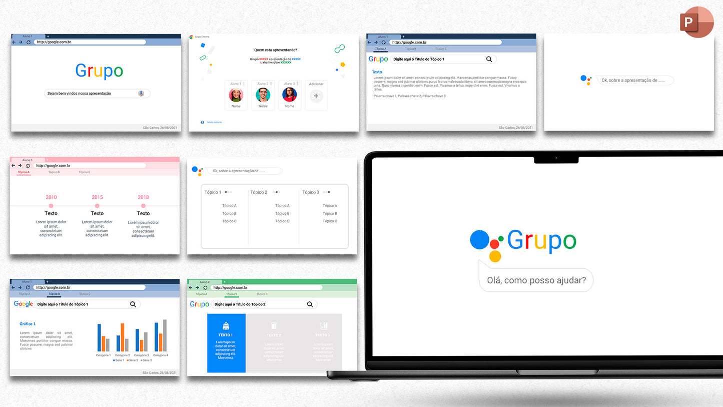 Template inspirado google: slides para powerpoint 2016 ou superior