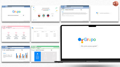 Template PowerPoint COMBO Netflix Disney Google - visualizacao dos slides no desktop