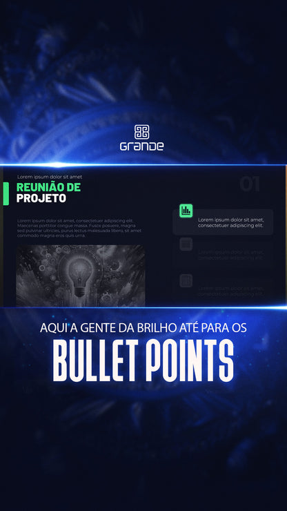 Modelo de apresentação PowerPoint — slide de conteúdo com layout organizado e editável