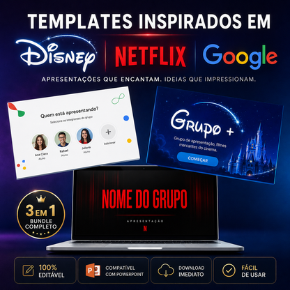 Template PowerPoint COMBO - slides cinematograficos prontos para editar