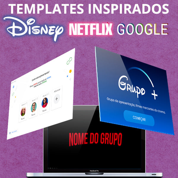 COMBO de Templates para powerpoint : NETFLIX + DISNEY + GOOGLE