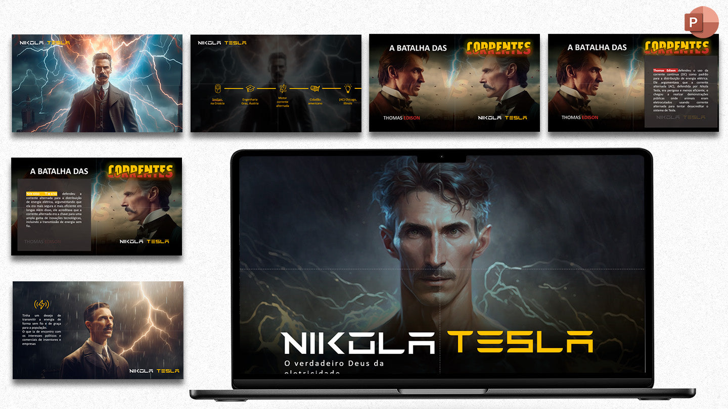 Template inspirado na obra de Nicola Tesla