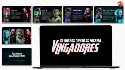 Template PowerPoint Vingadores — Apresentação com Estilo Épico