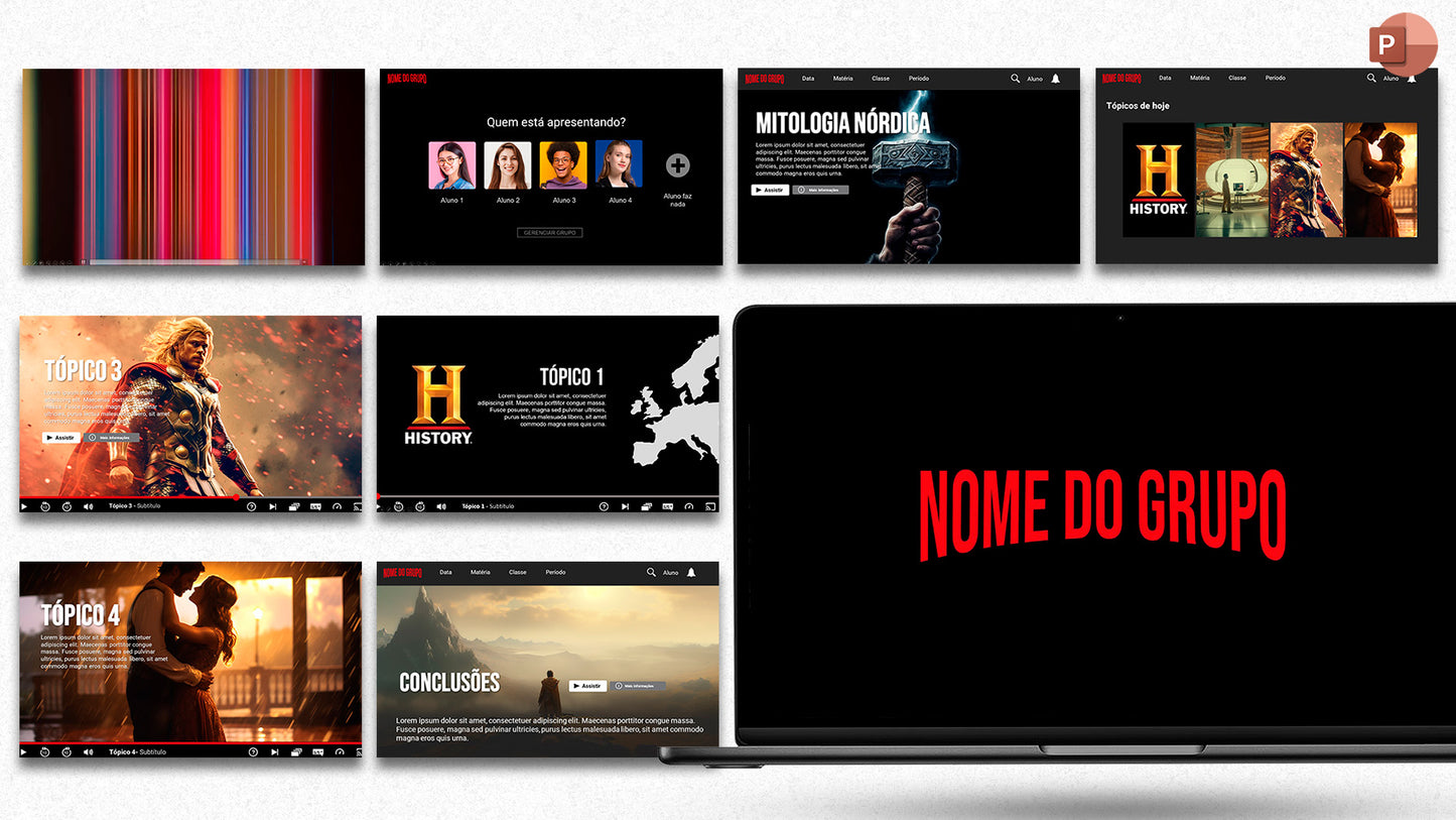 COMBO de Templates para powerpoint : NETFLIX + DISNEY + GOOGLE